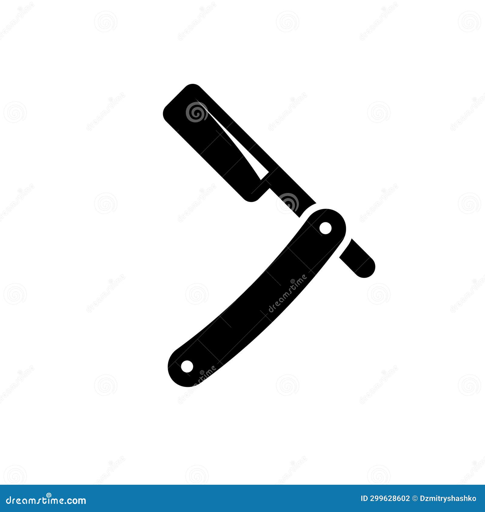 cut throat razor silhouette icon.