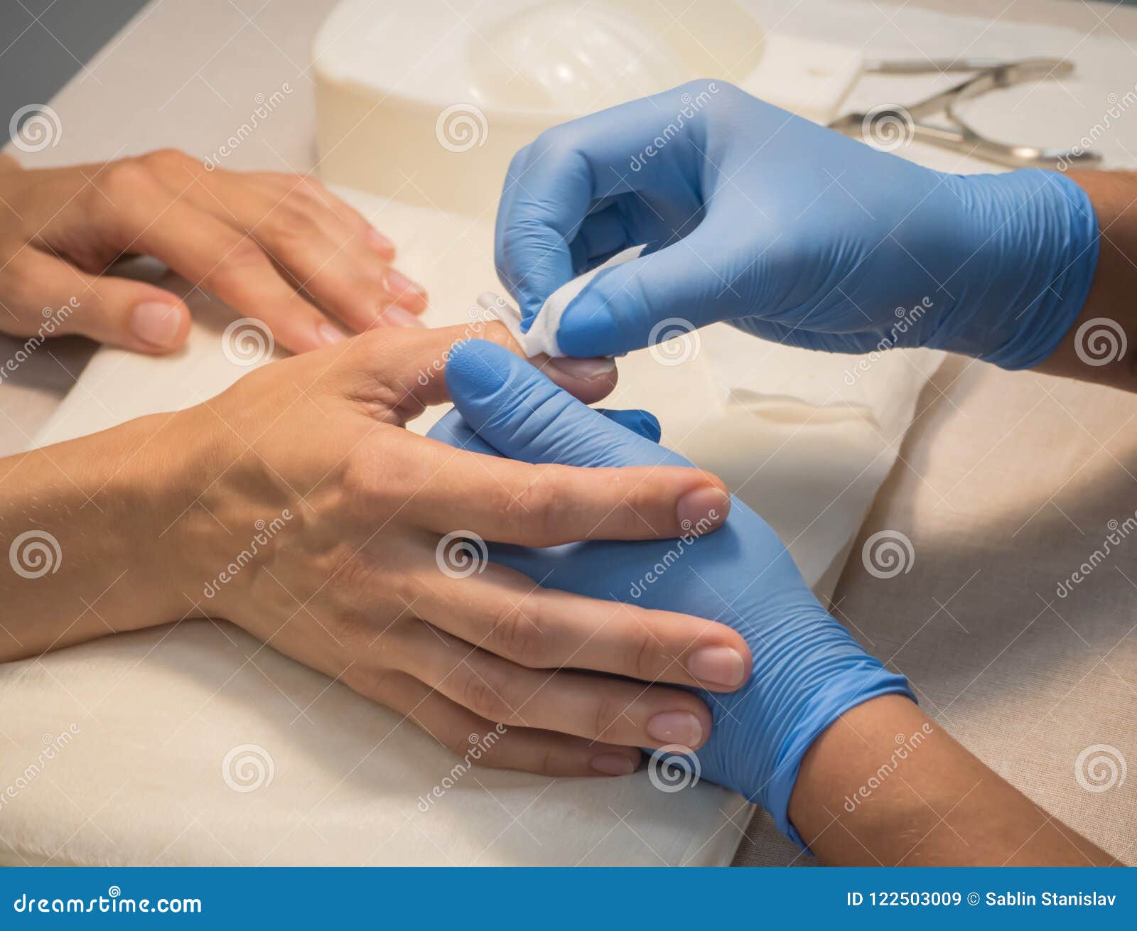 The Cut in the Treatment of the Cuticle. Disinfection of the Nail