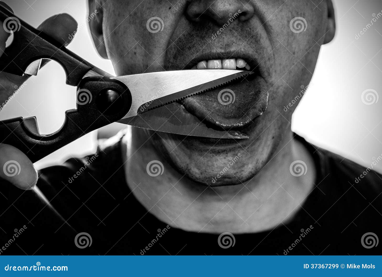 Cut your tongue stock image. Image of theeth, black, sillence 37367299