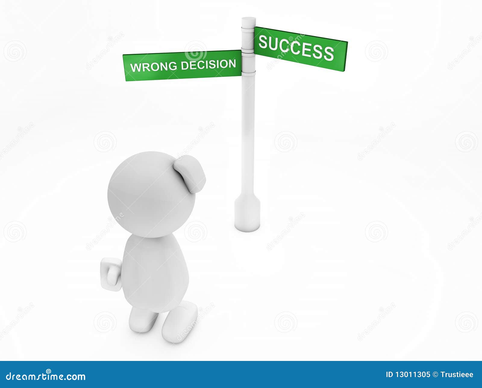 Stick Figure Pulling On Door  3D Animated Clipart for PowerPoint 