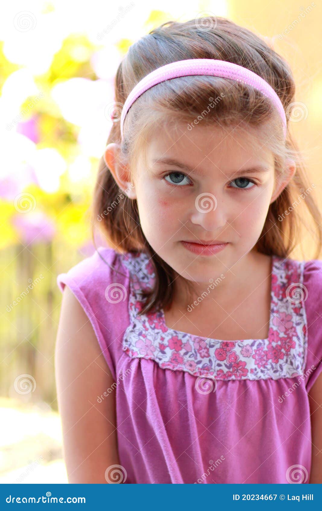 A Cute 8 Year Old Girl In Pink Stock Image - Image of female, little