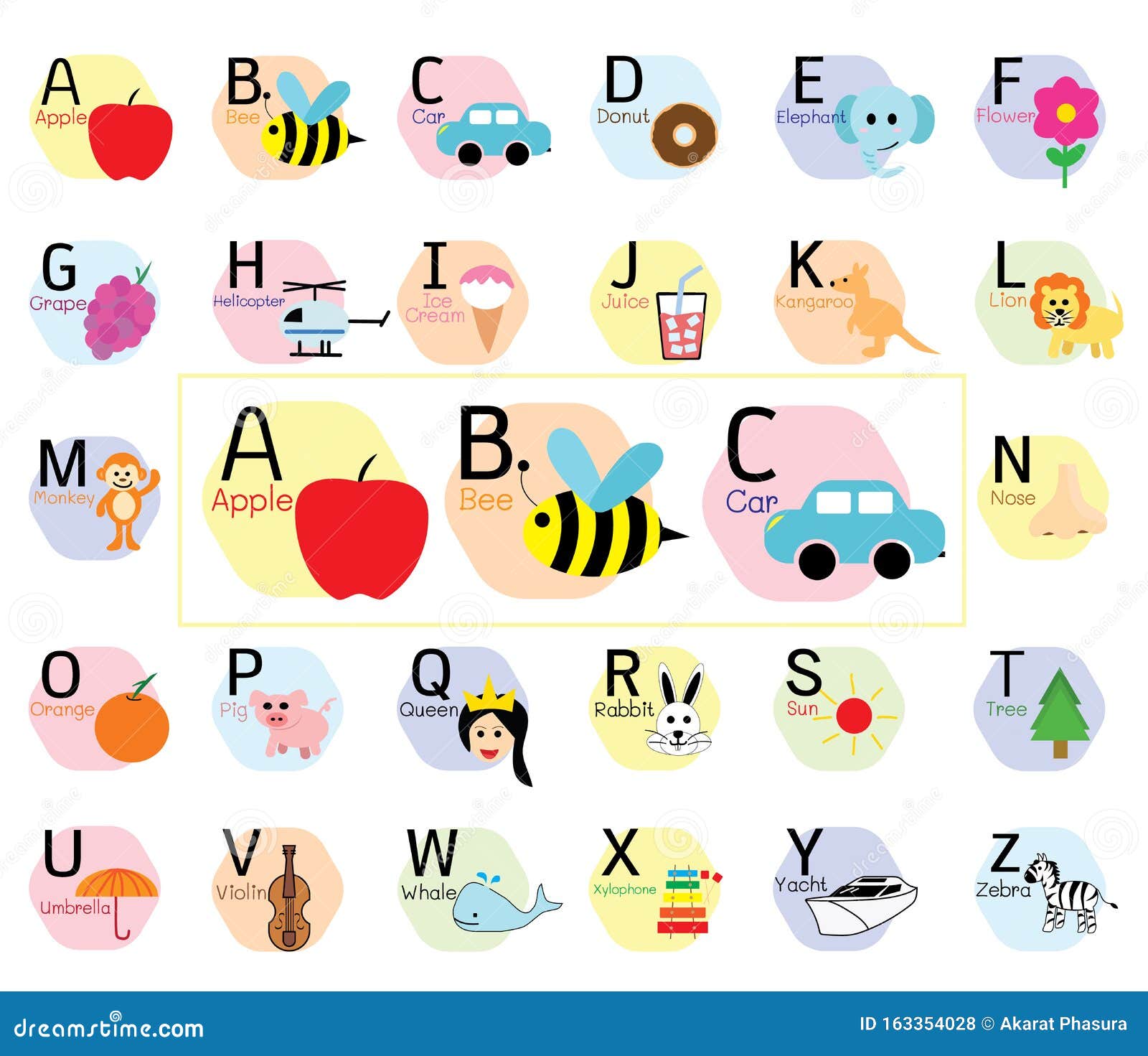 Cute ABC Alphabet, Simple Flat Cartoon Style Vector Stock Illustration -  Illustration of hedgehog, education: 163354028