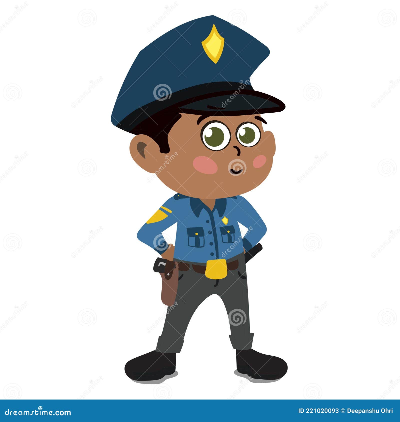 Kids in Different Professions. Professional Kid Dressed As Policeman Mall  Kid Posing Has Sherriff. Stock Vector - Illustration of childhood, cute:  221020093