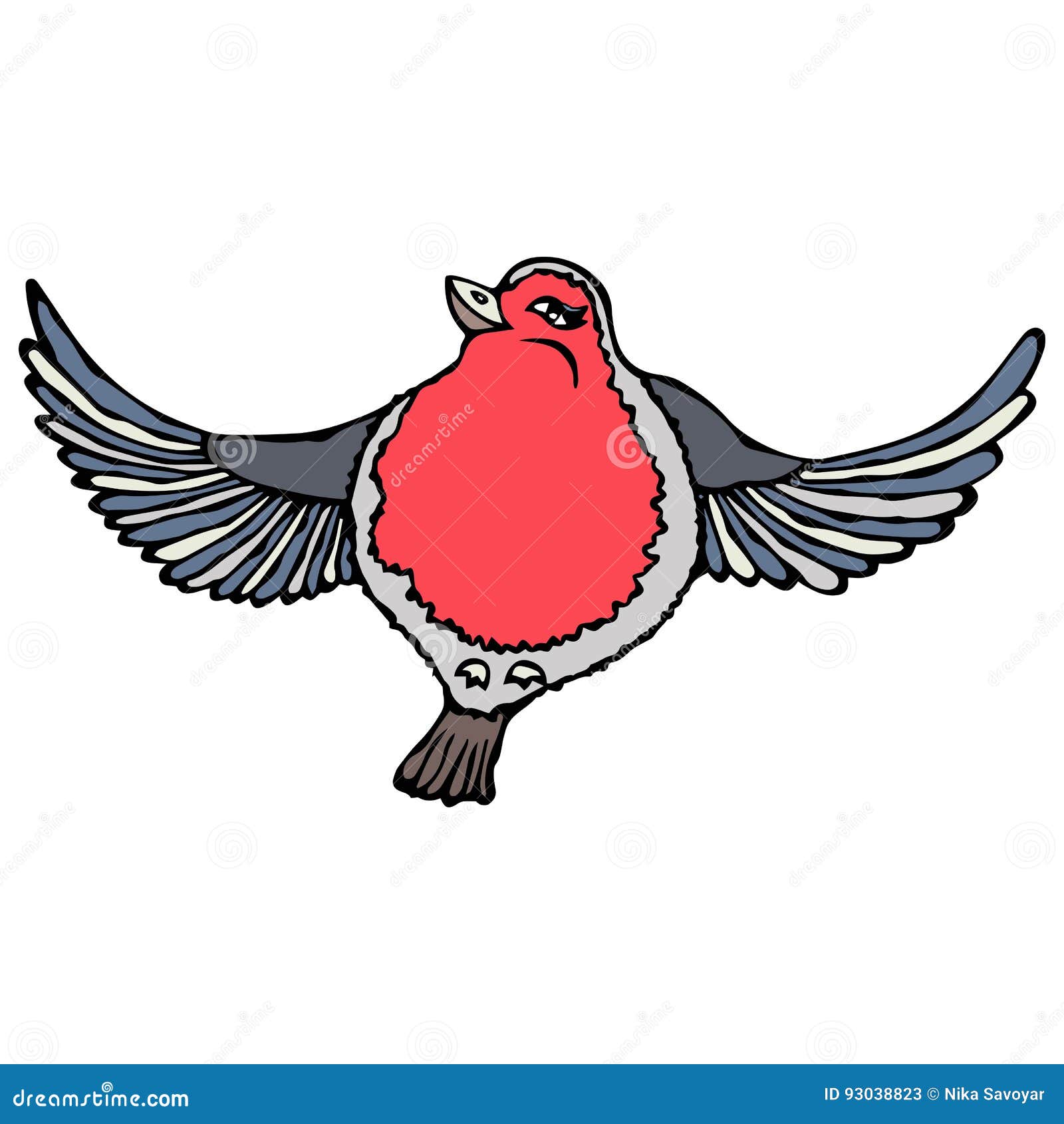 robin flying clipart
