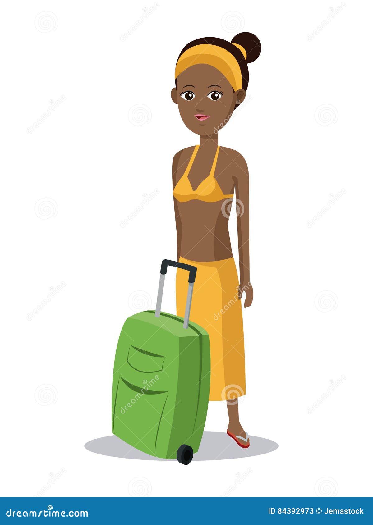 Cute Afro Girl Suitcase Clothes Stock Vector - Illustration of sweet ...