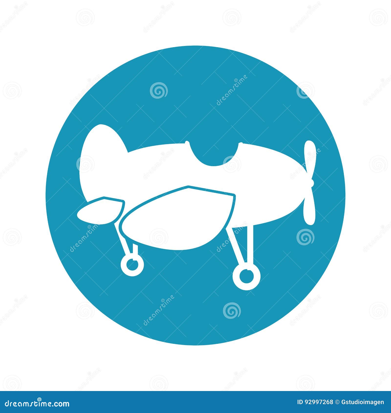 Cute airplane flying icon stock vector. Illustration of isolated 92997268