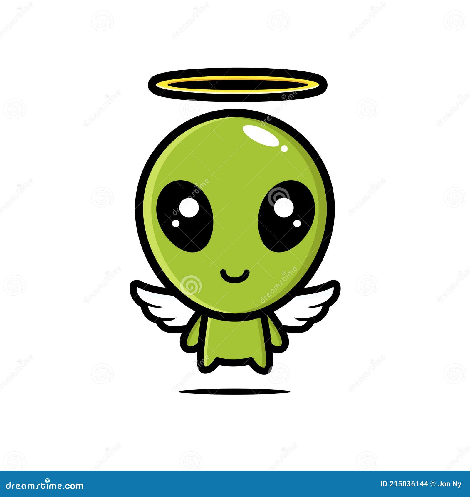 Cute Alien Cartoon Character Becomes a Flying Angel with Wings Stock Vector  - Illustration of aliens, flying: 215036144