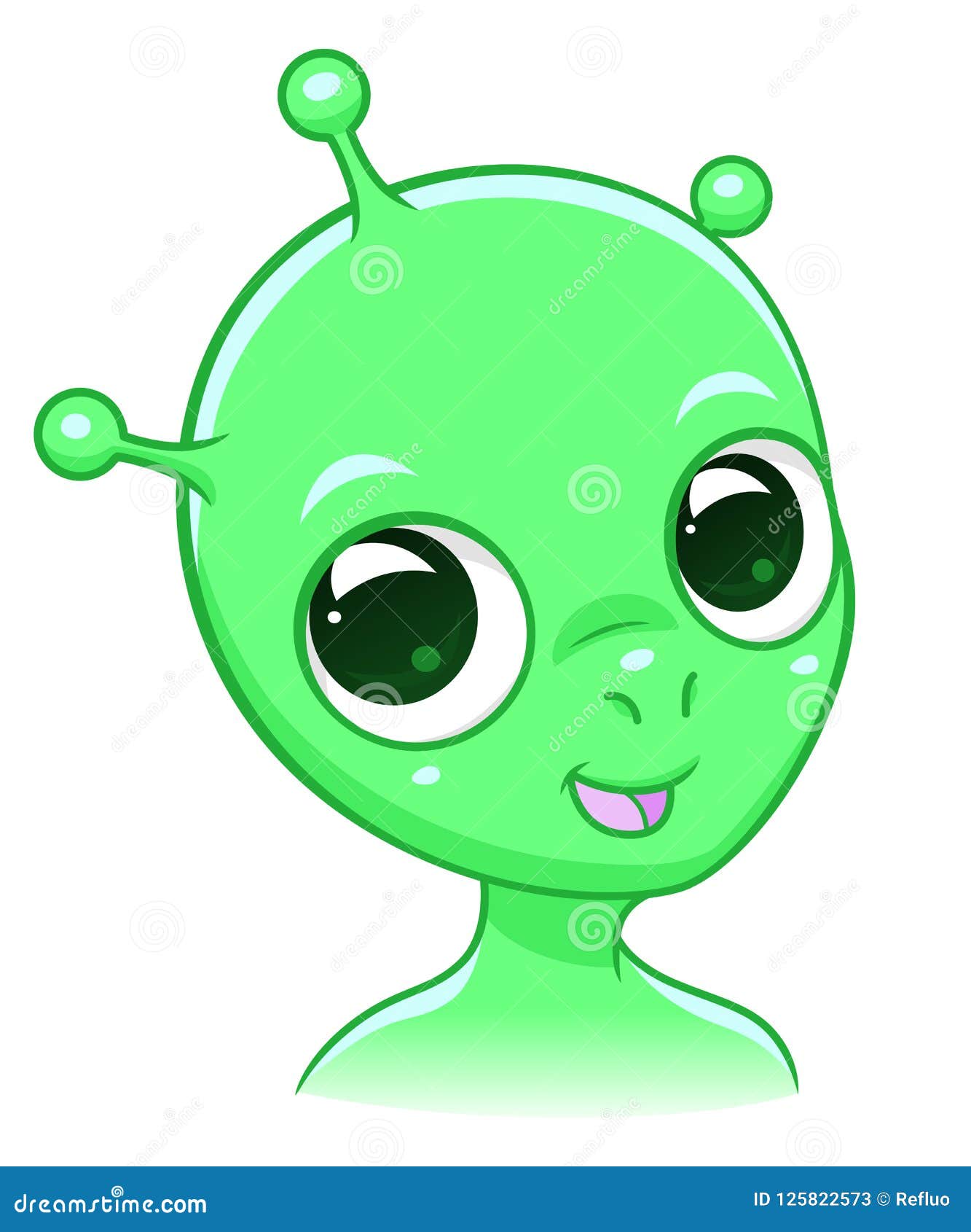 Green Cartoon Alien Heads