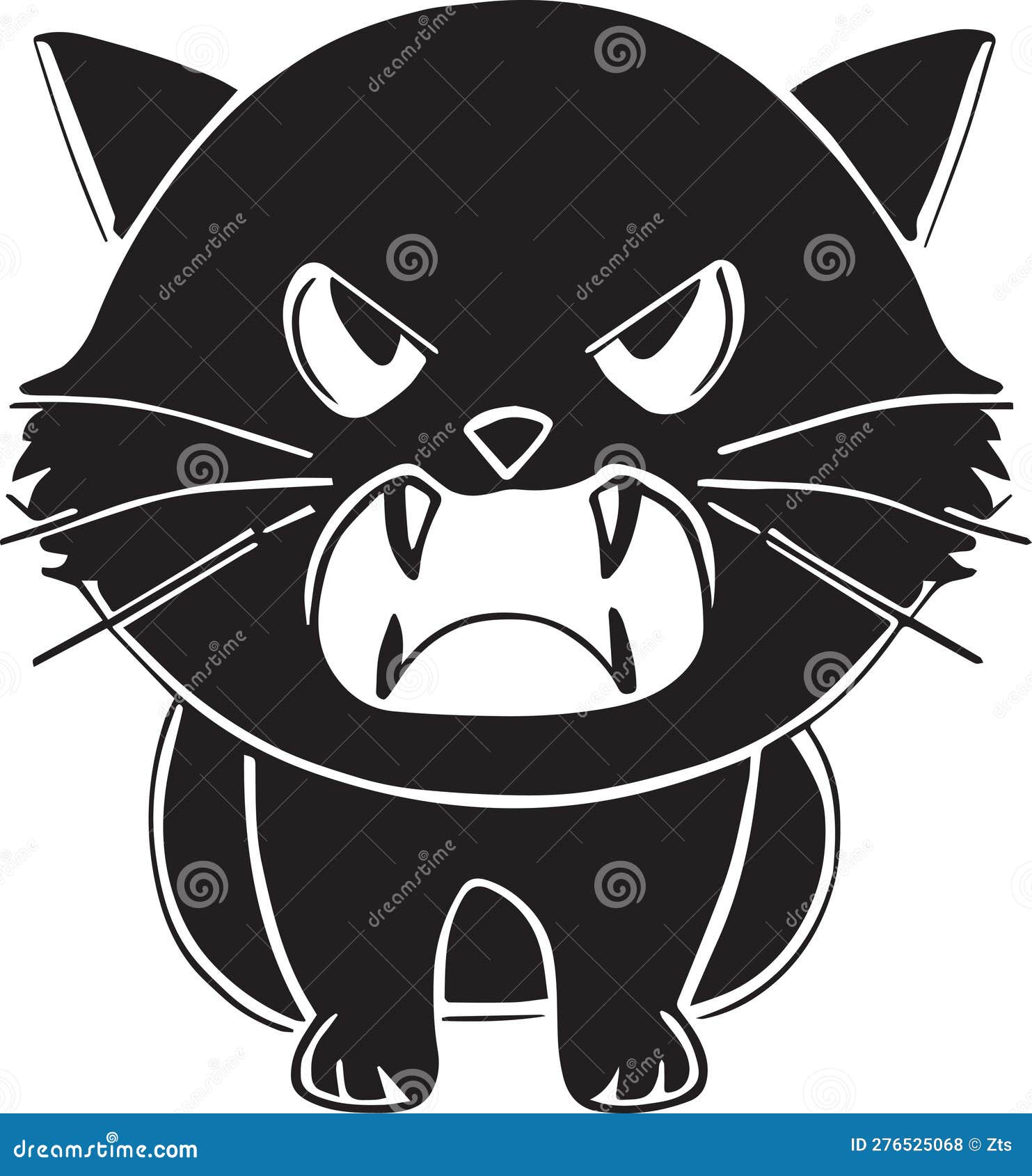 Black cat angry, Stock vector