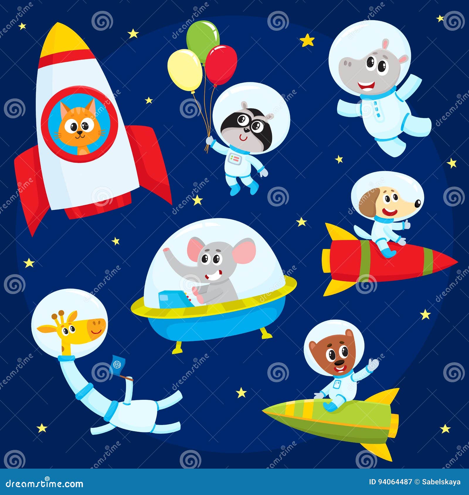 animals in space suits