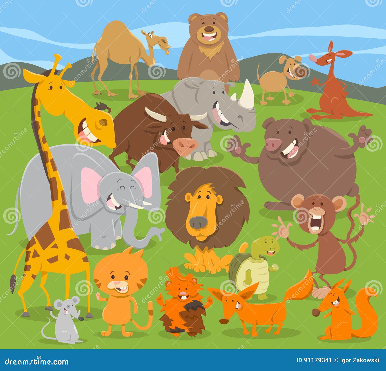 Cute Animal Characters Group Stock Vector - Illustration of cartoon