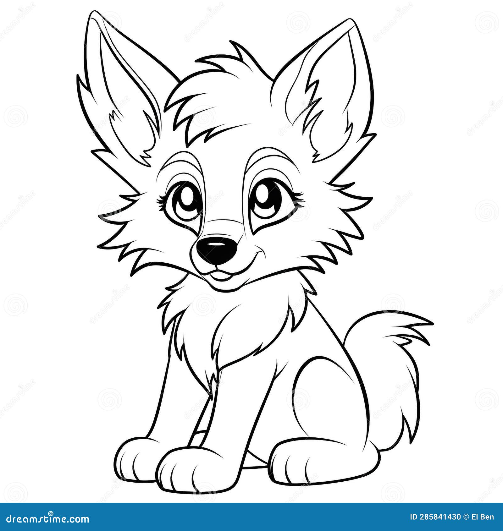 Cute Animal Coloring Page stock illustration. Illustration of animal ...
