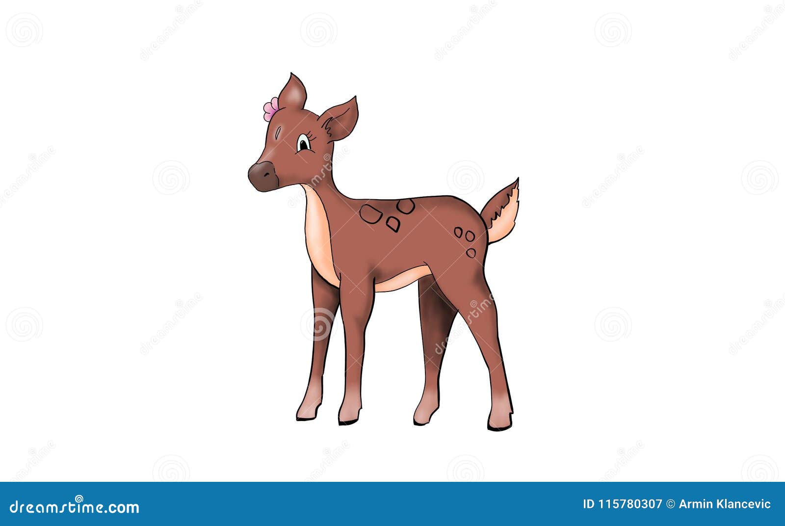 Cute animal deer stock illustration. Illustration of good - 115780307