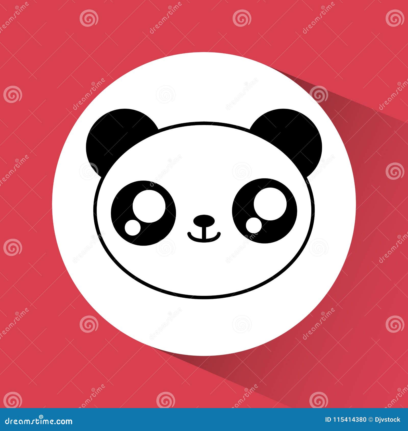 Kawaii Panda Icon Cute Animal Vector Graphic Stock Vector
