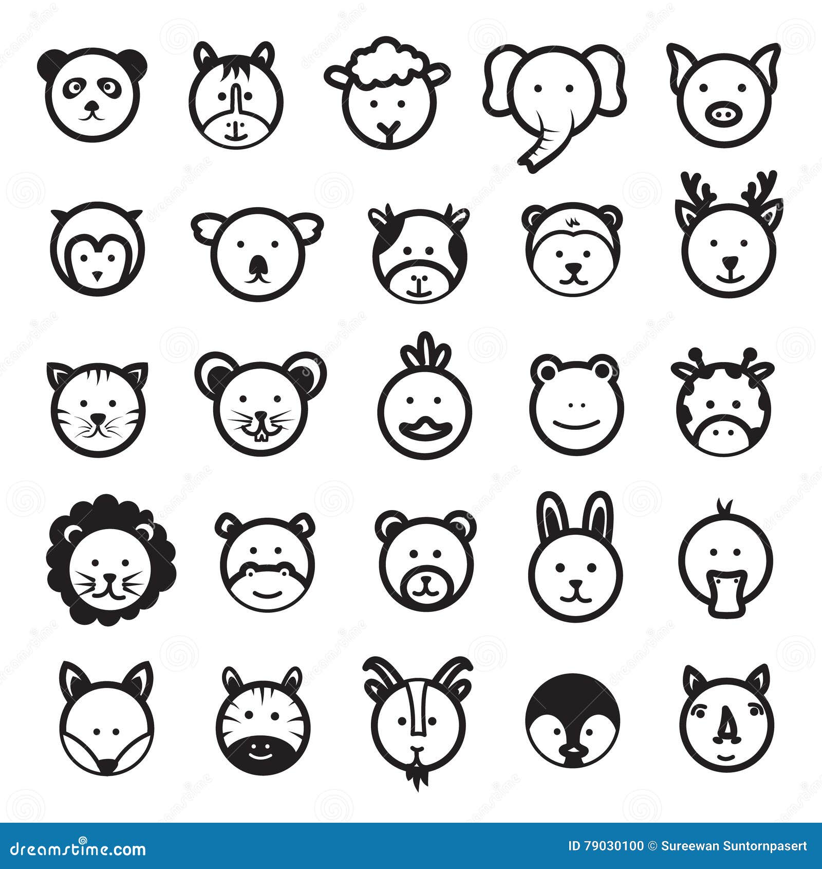 Cute Animal Faces Vector Set Stock Vector - Illustration of animal, tiger: 79030100 Cute Animal Faces Vector Set Stock Vector - Illustration of animal, tiger: 79030100