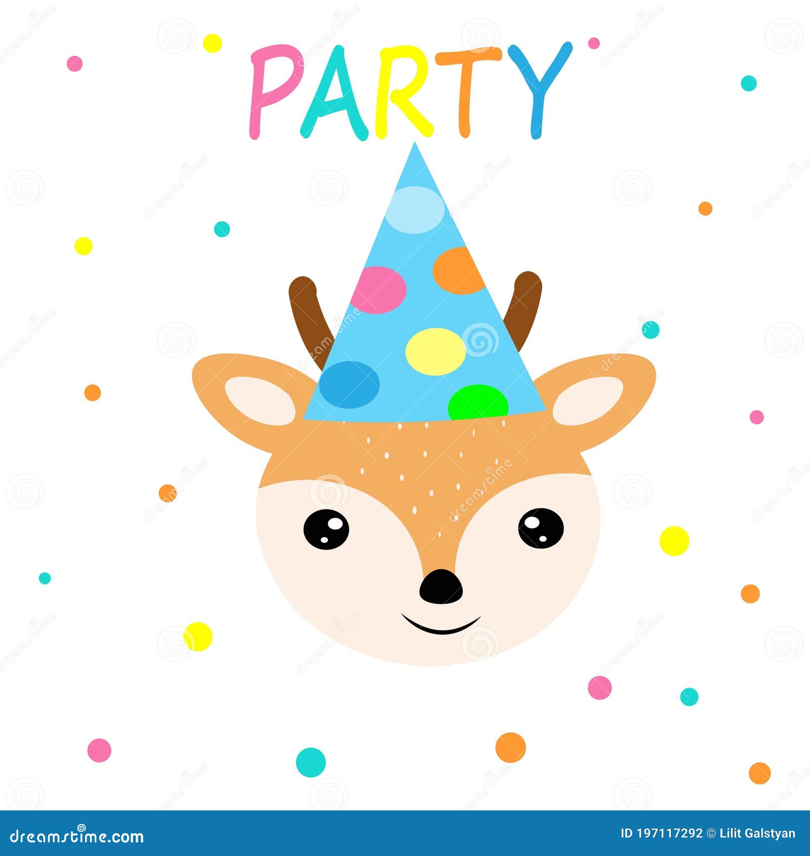 Happy Birthday Ribbon Flag Party Hat Background Vector Image Stock  Illustration - Download Image Now - iStock