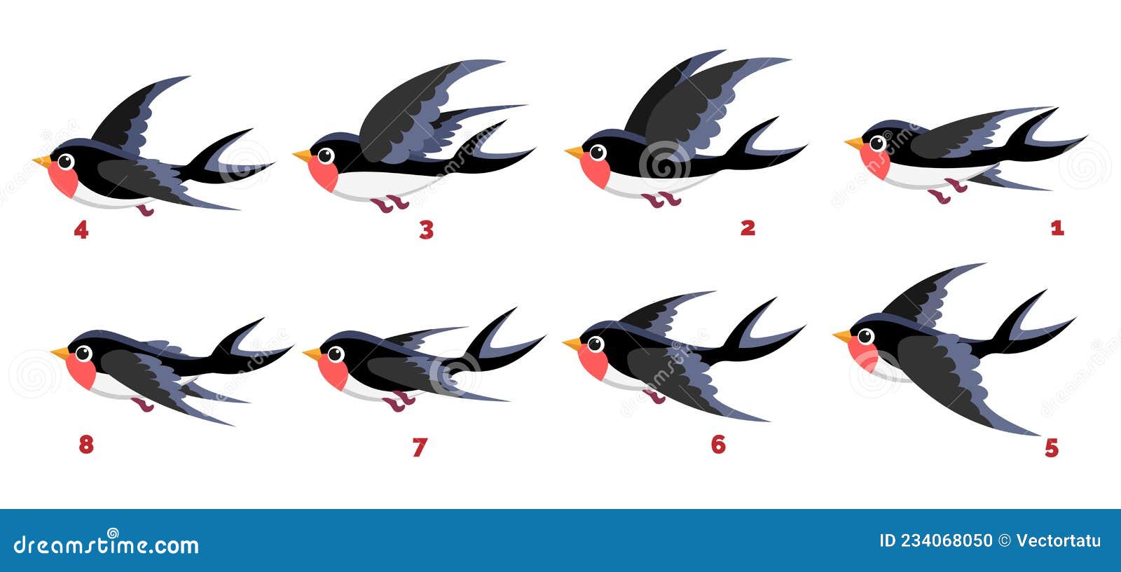 Cute animated bird stock vector. Illustration of movement - 234068050 Cute animated bird stock vector. Illustration of movement - 234068050