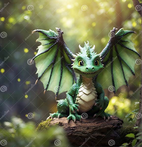 Cute Animation Dragon Kid with Wings and Horns. 2025 Year Chinise