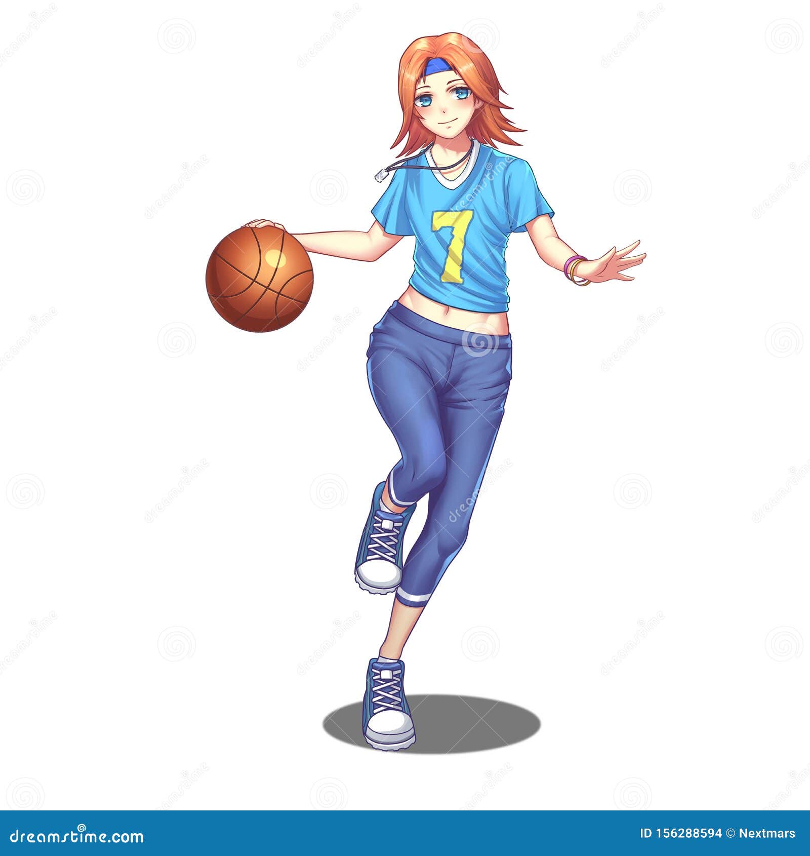 Cute Anime Basketball Sport Girl Stock Illustration - Illustration of  background, graphic: 156288594