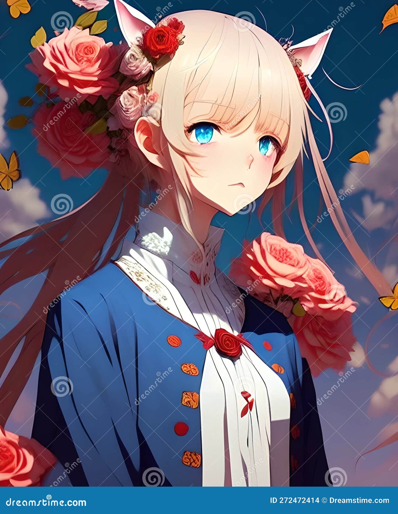 Anime Girl [Horror] [Blonde Hair] - AI Photo Generator - starryai