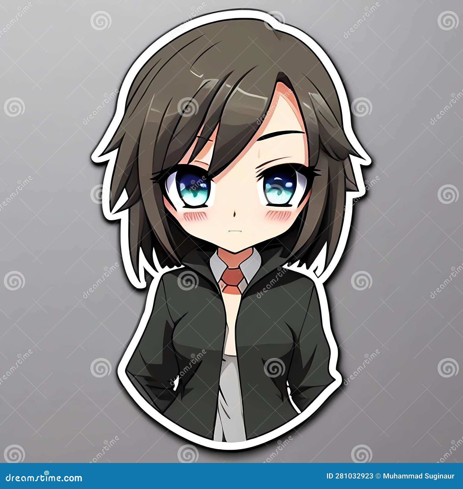 Gacha Black Girl With Green Eyes Gacha Life Art Sticker 