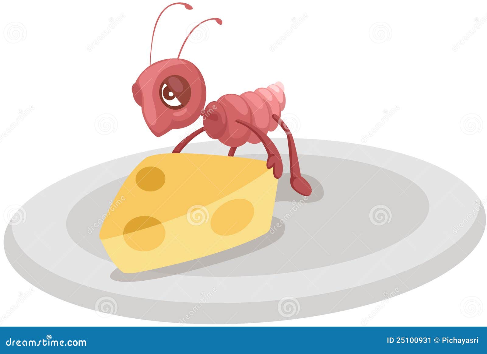 Cute ant carrying cheese stock vector. Illustration of cute 25100931
