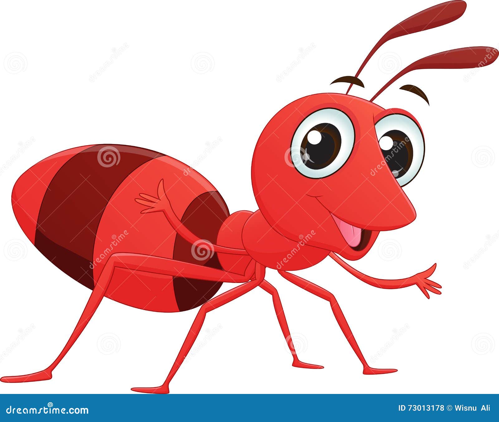 Cute ant cartoon stock vector. Illustration of cartoon - 73013178