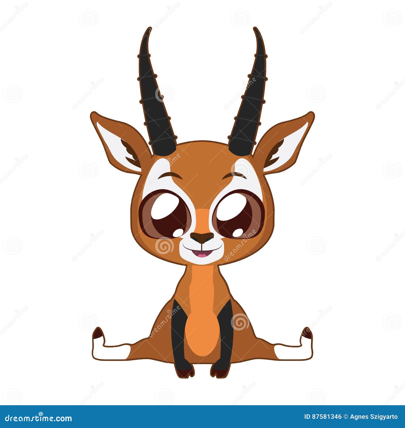 Antelope. Vector Drawing RoyaltyFree Stock Photo