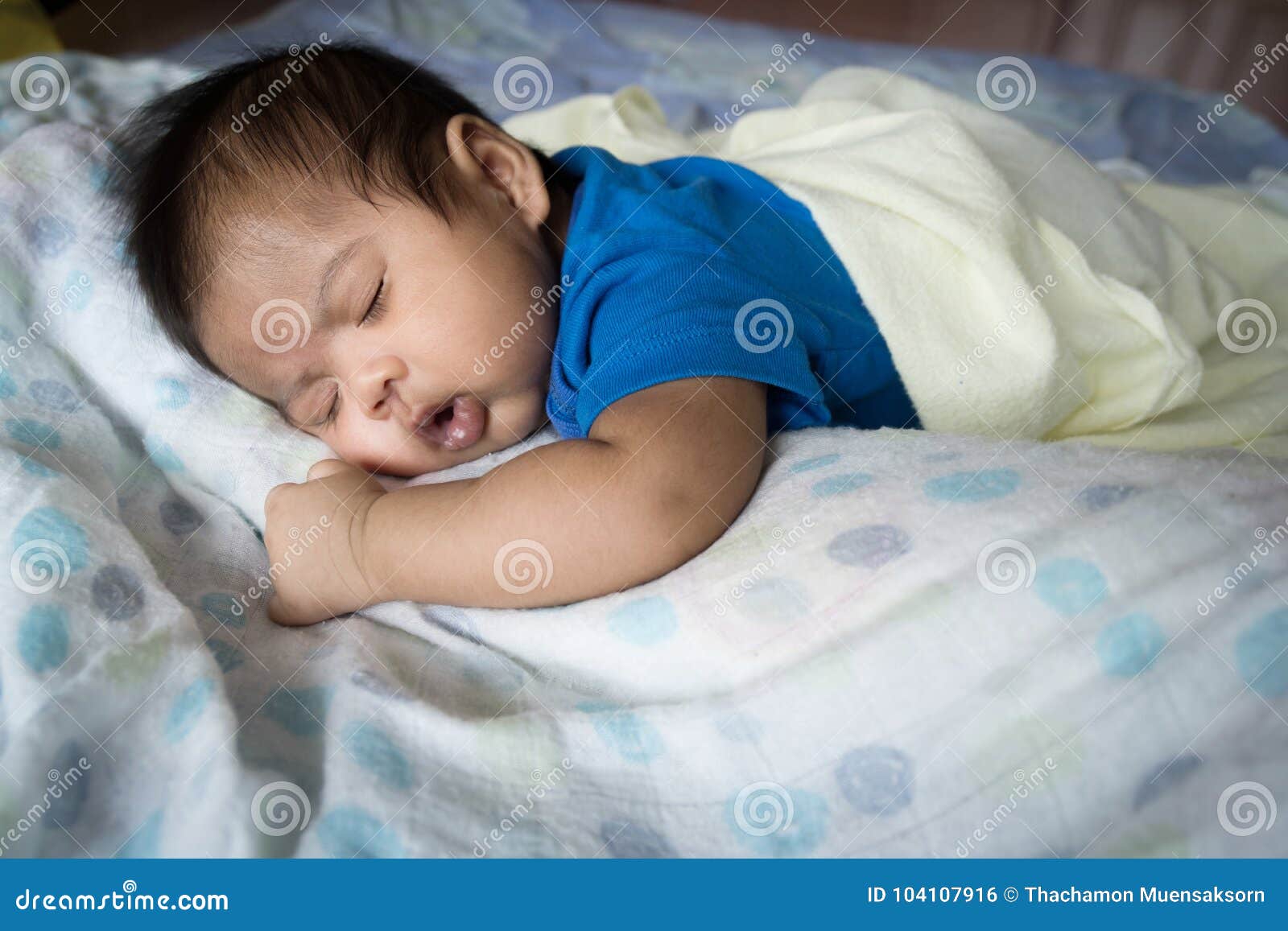 Cute asian baby sleeping stock photo. Image of adorable 104107916