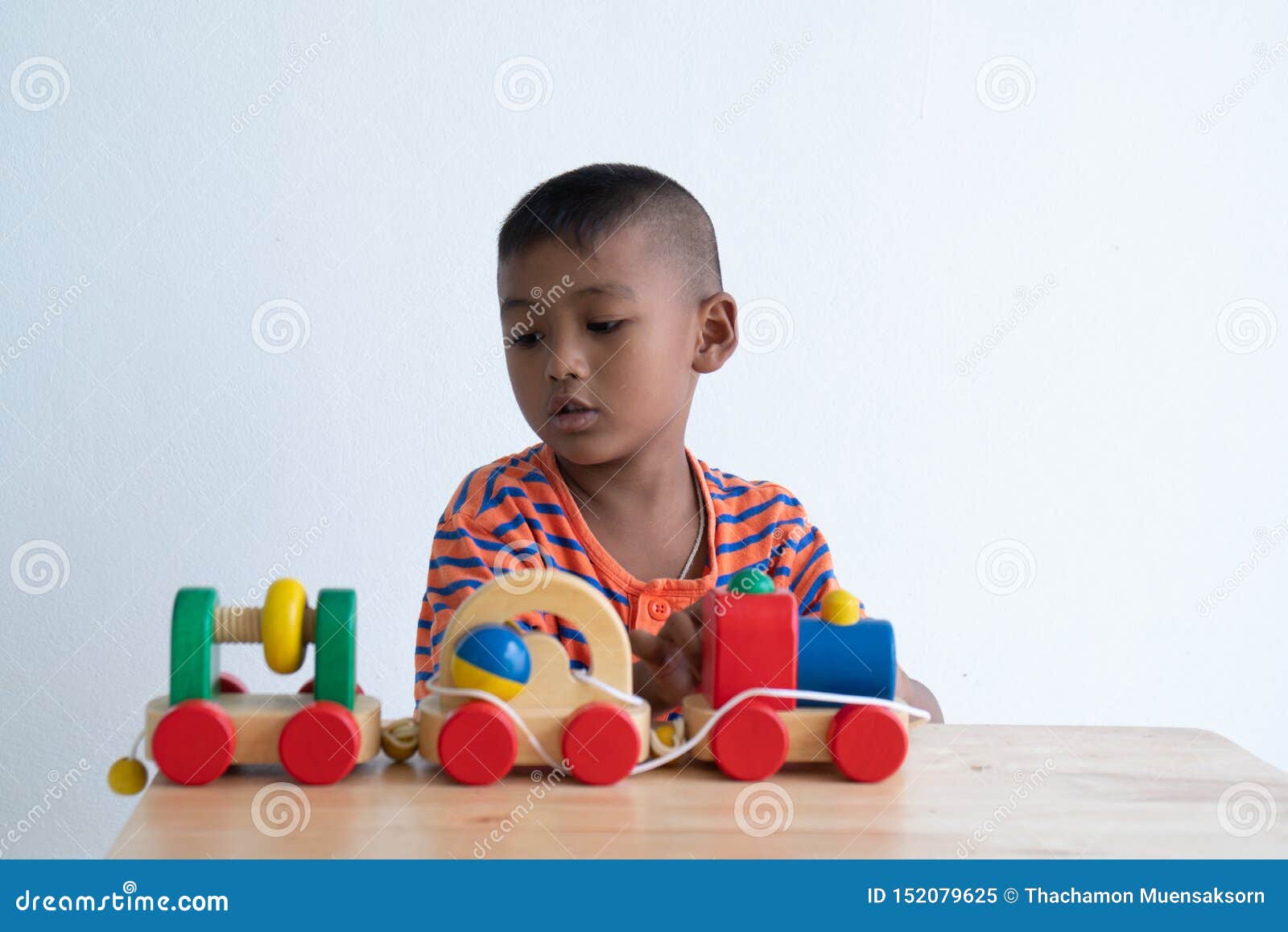 Cute Asian Boy Play Toy In Room Stock Image Imag