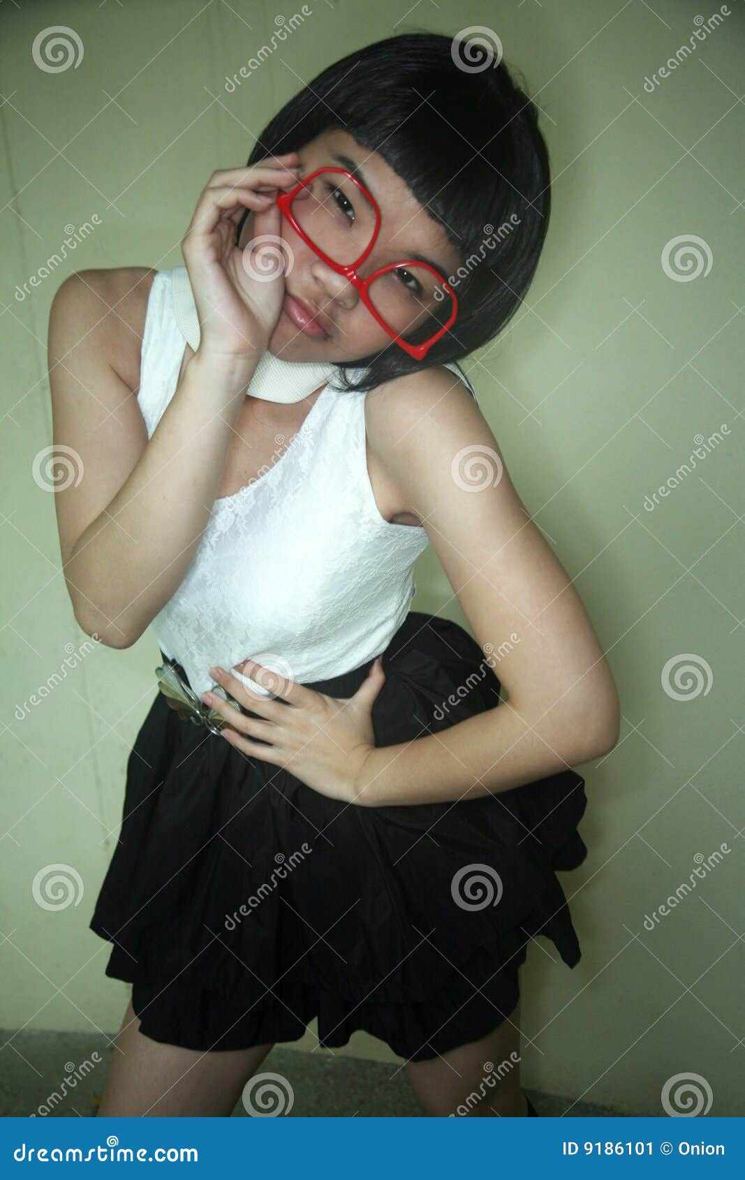 girls Cute with glasses asian