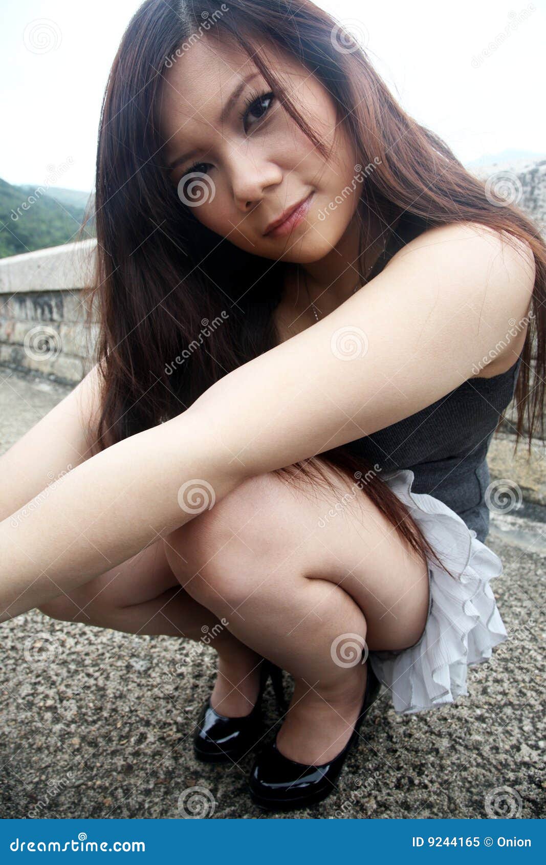 Cute Asian Girl Looking at Viewer Stock Image - Image of figure, makeup:  9244165