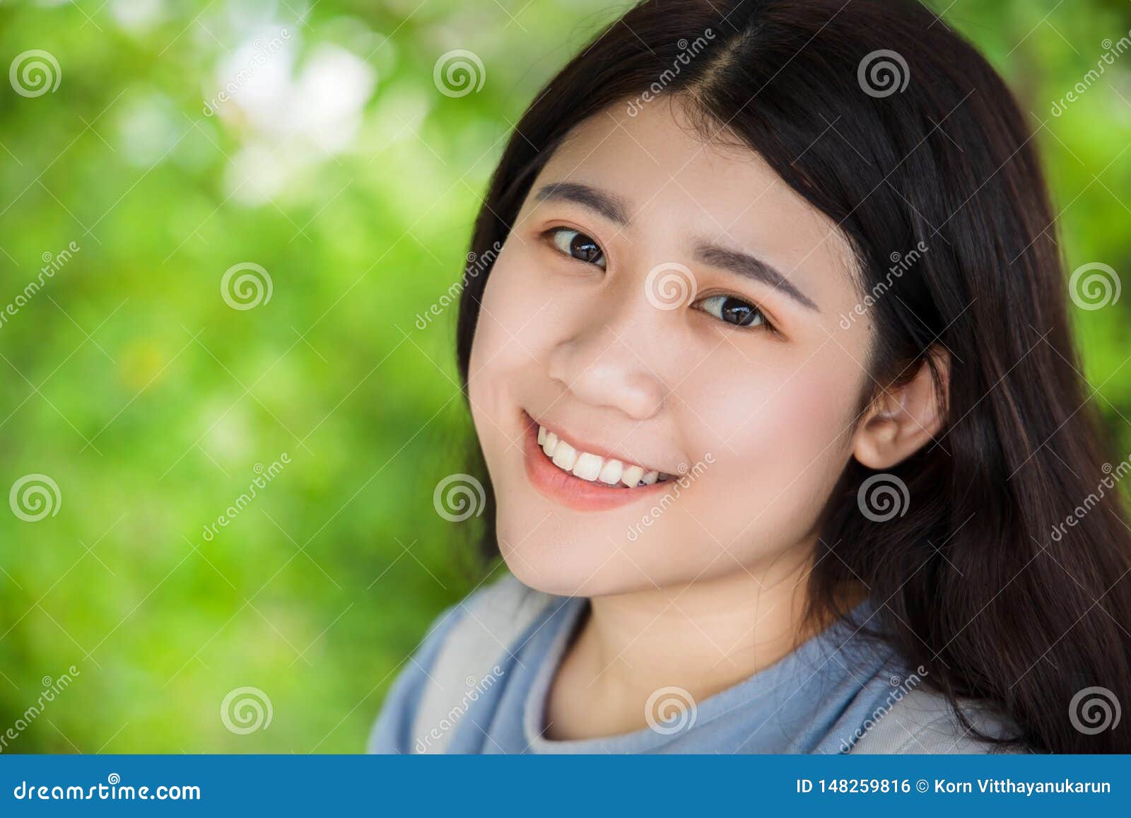 Cute Asian Healthy Plump Teen Girl Smile Wth Beautiful With Copy Space Stock Photo Image Of Blur Beauty