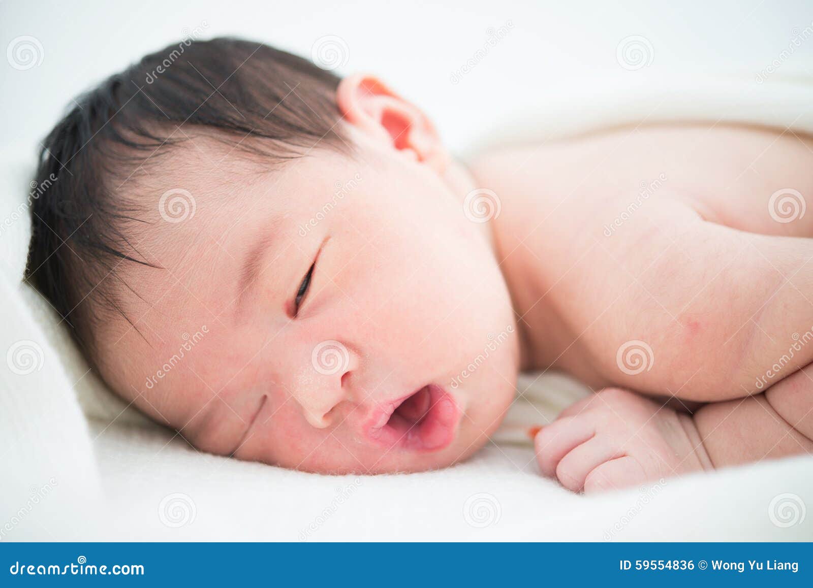 Cute asian newborn stock photo. Image of looking, lying 59554836