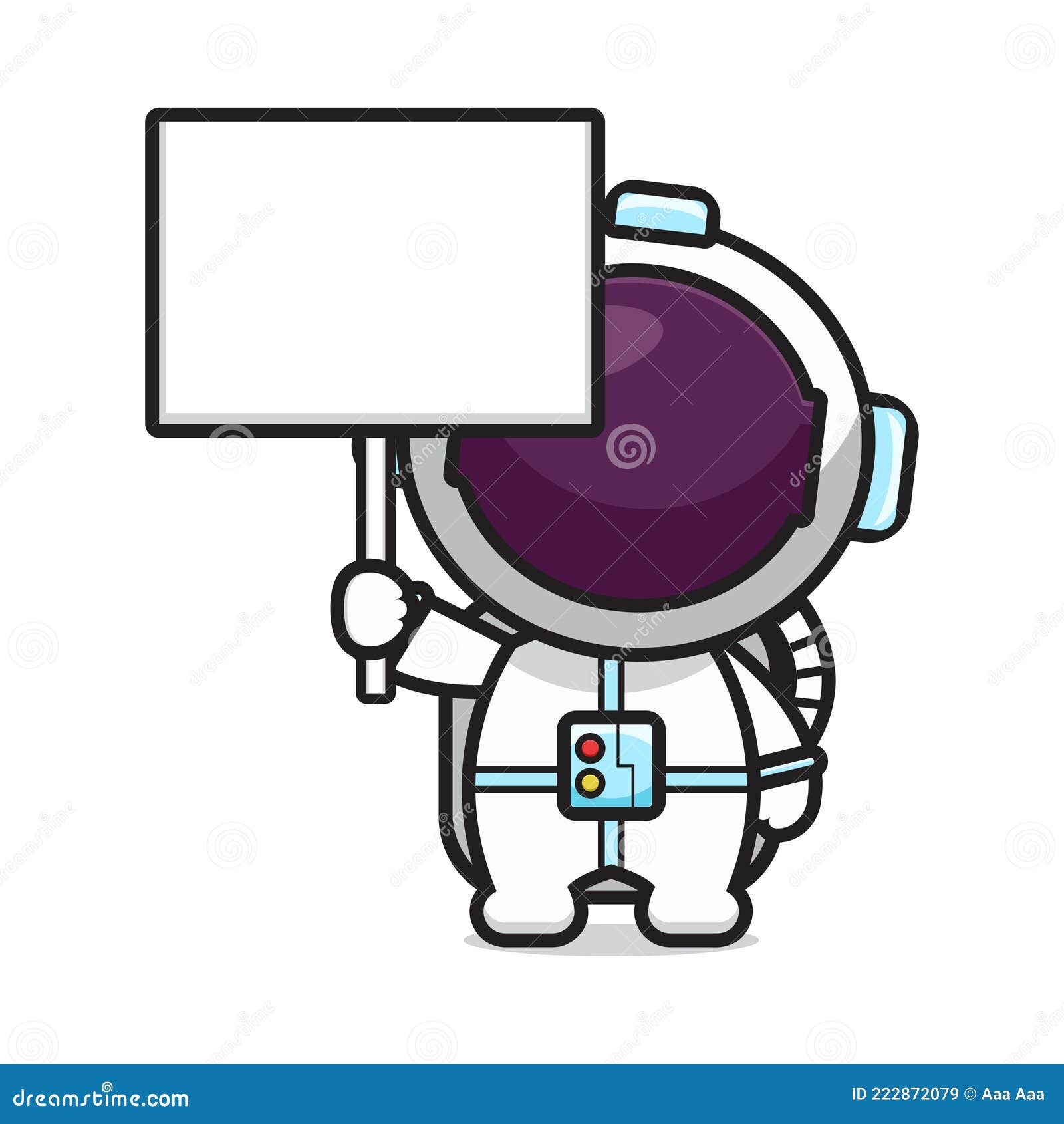Cute Astronaut with Blank Board Cartoon Icon Vector Illustration Stock  Vector - Illustration of concept, happy: 222872079