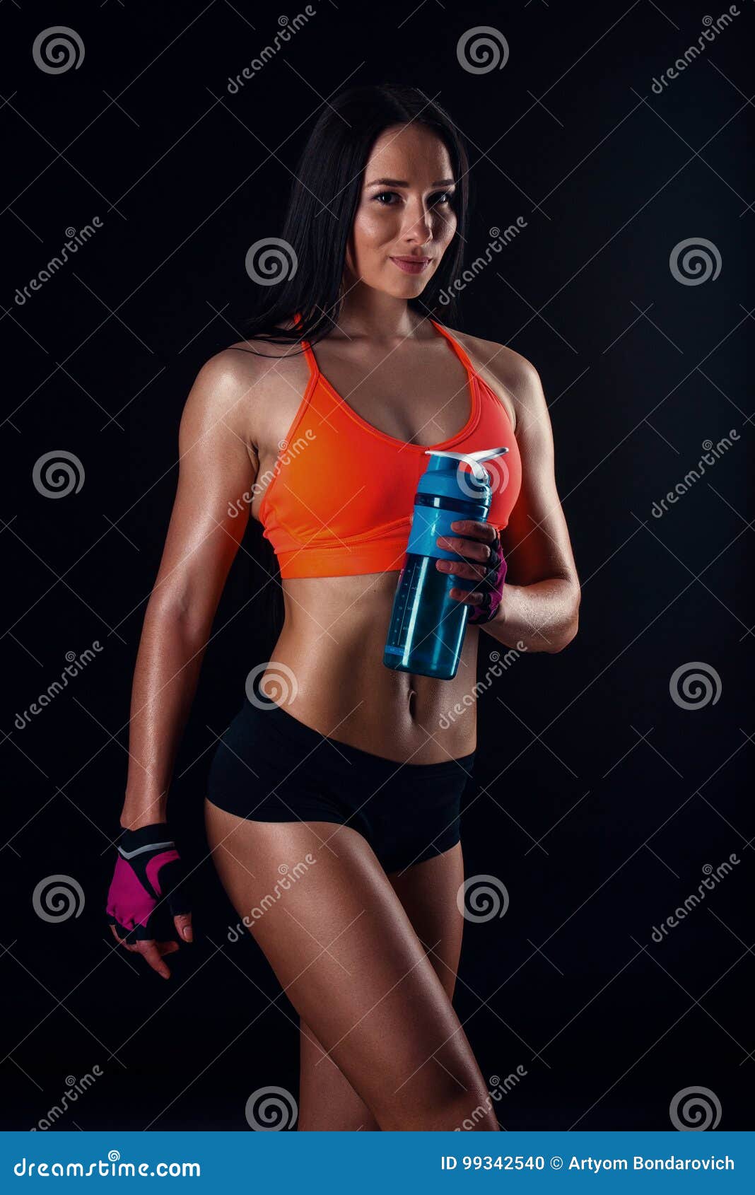 https://thumbs.dreamstime.com/z/cute-athletic-girl-sportswear-relaxing-workout-shaker-isolated-over-black-background-healthy-young-woman-drinks-whey-99342540.jpg