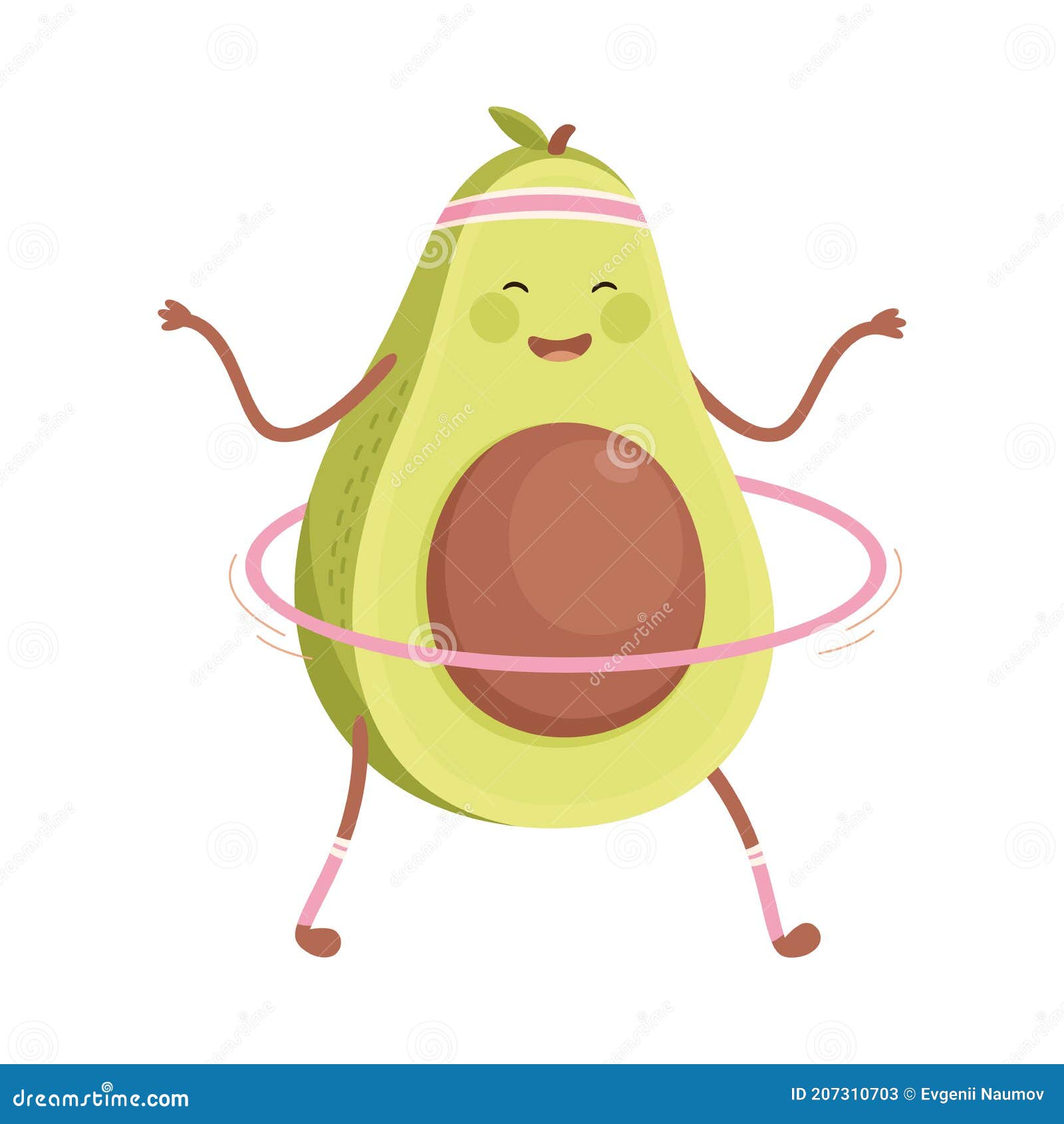 Cute Avocado Doing Fitness Exercises with Hula Hoop, Funny Fruit Character  Doing Sports, Healthy Eating and Lifestyle Stock Illustration -  Illustration of vegan, exercise: 207310703