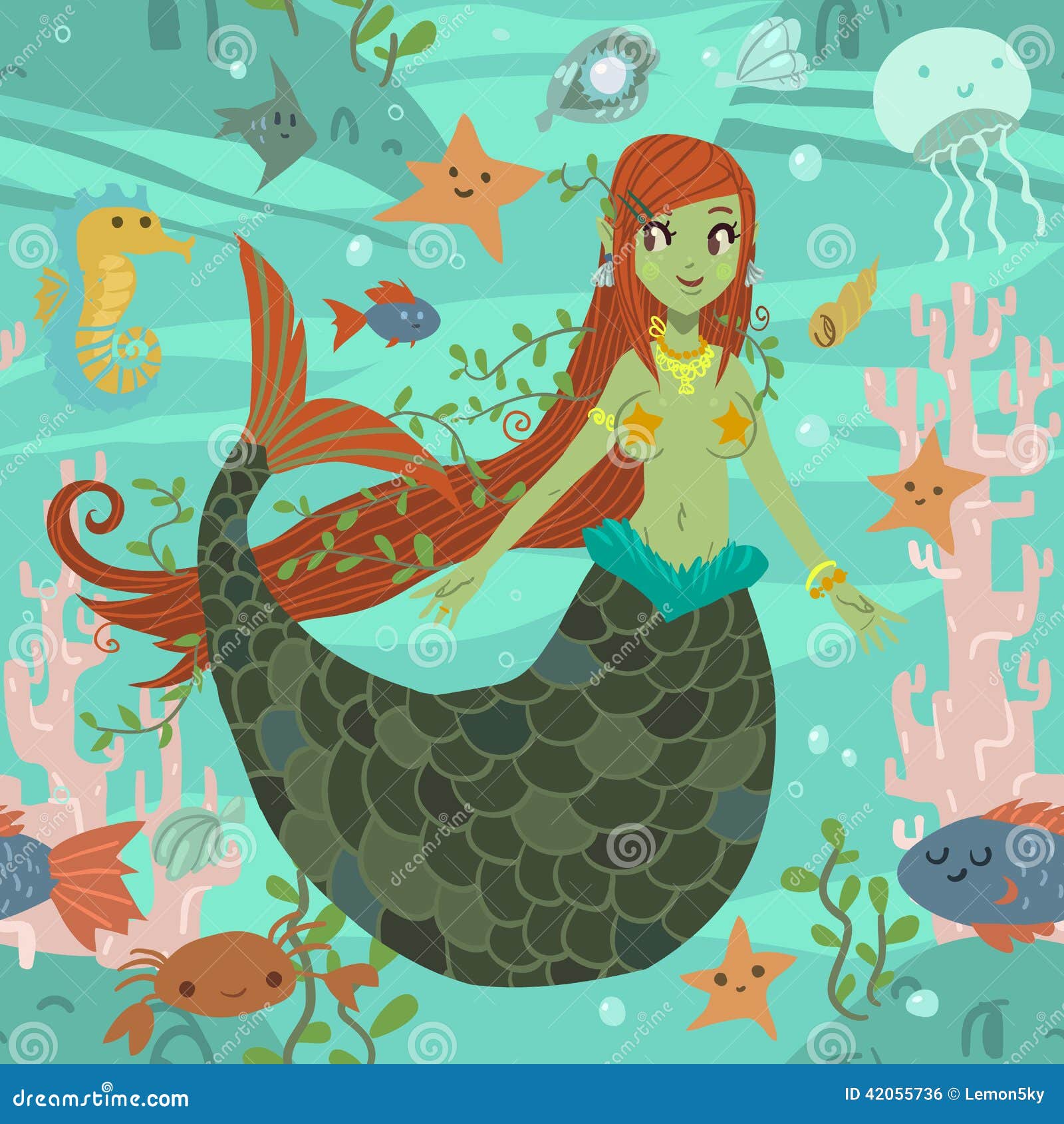 Mermaid Stuff Illustrations & Vectors