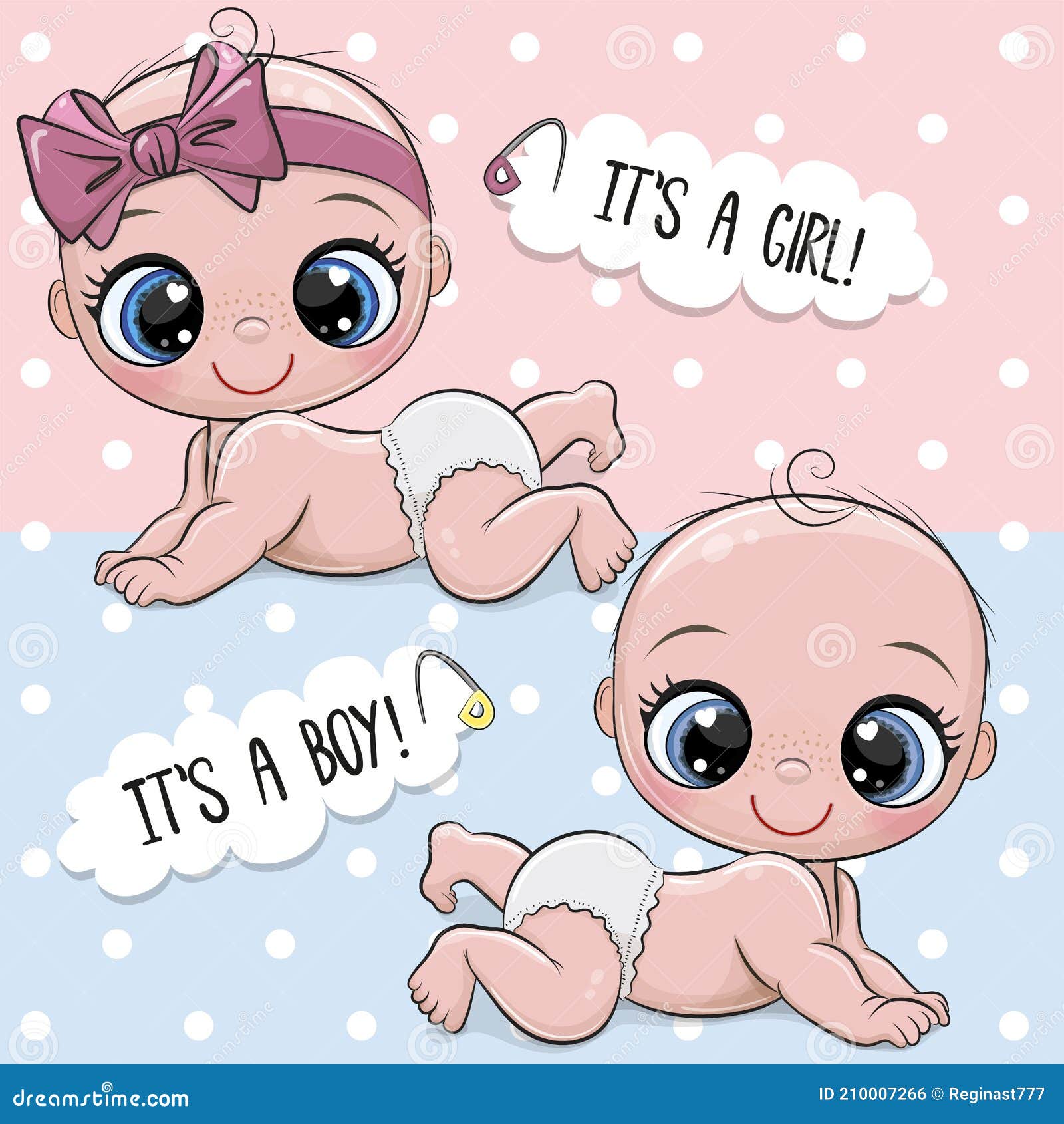 Cute Babies boy and girl stock vector. Illustration of birth - 210007266