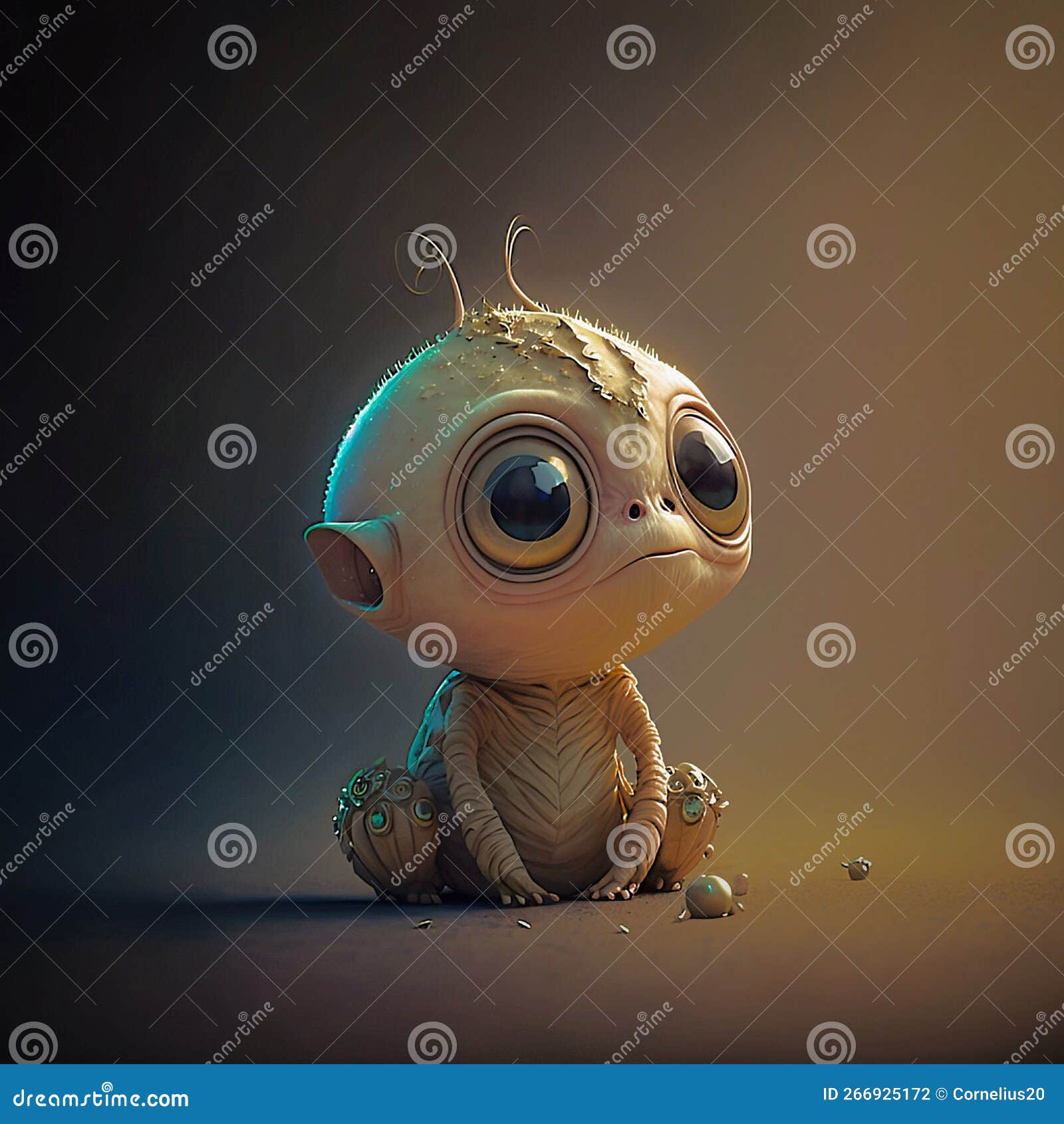Cute baby alien stock illustration. Illustration of goofy 266925172