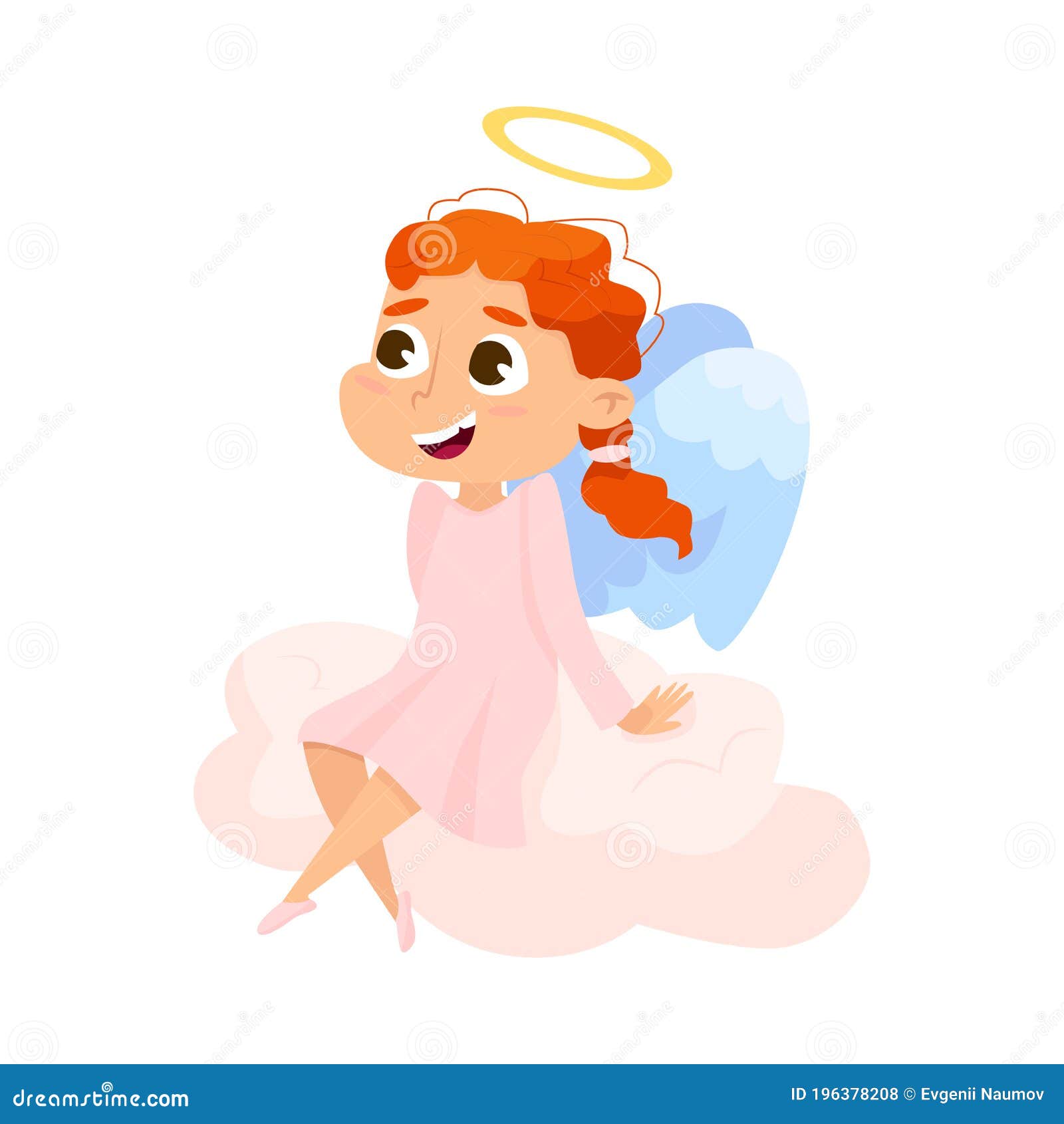 Cute Baby Angel Sitting on Cloud, Angelic Girl with Wings and Halo Cartoon Style Vector Illustration Stock Vector - Illustration of cheerful, cloud: 196378208 Cute Baby Angel Sitting on Cloud, Angelic Girl with Wings and Halo Cartoon Style Vector Illustration Stock Vector - Illustration of cheerful, cloud: 196378208