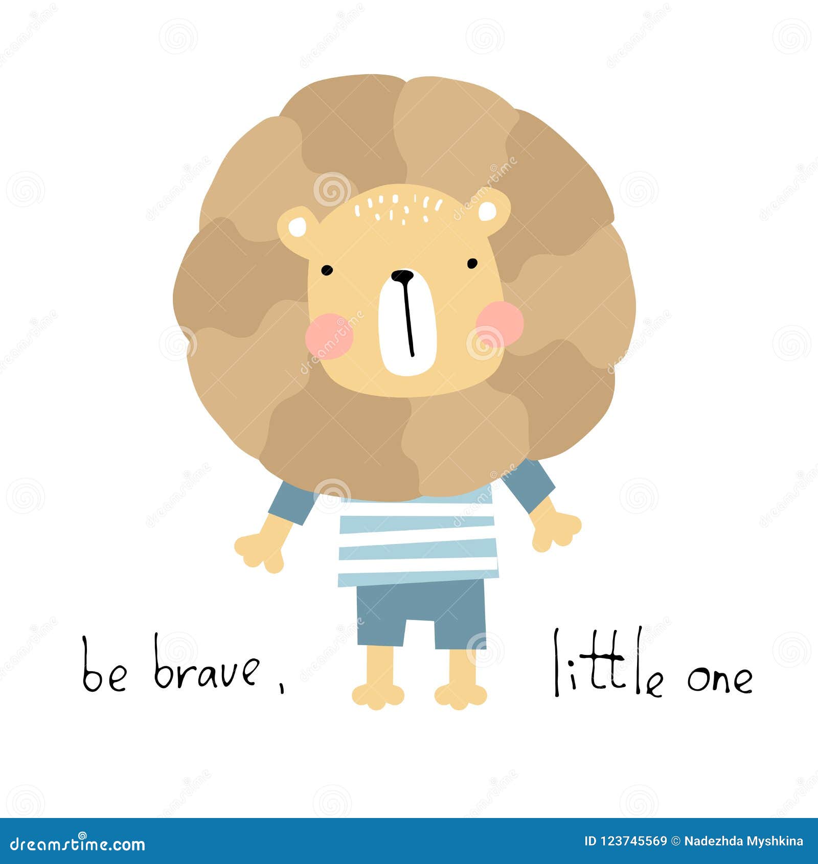 cute baby animal card. be brave  