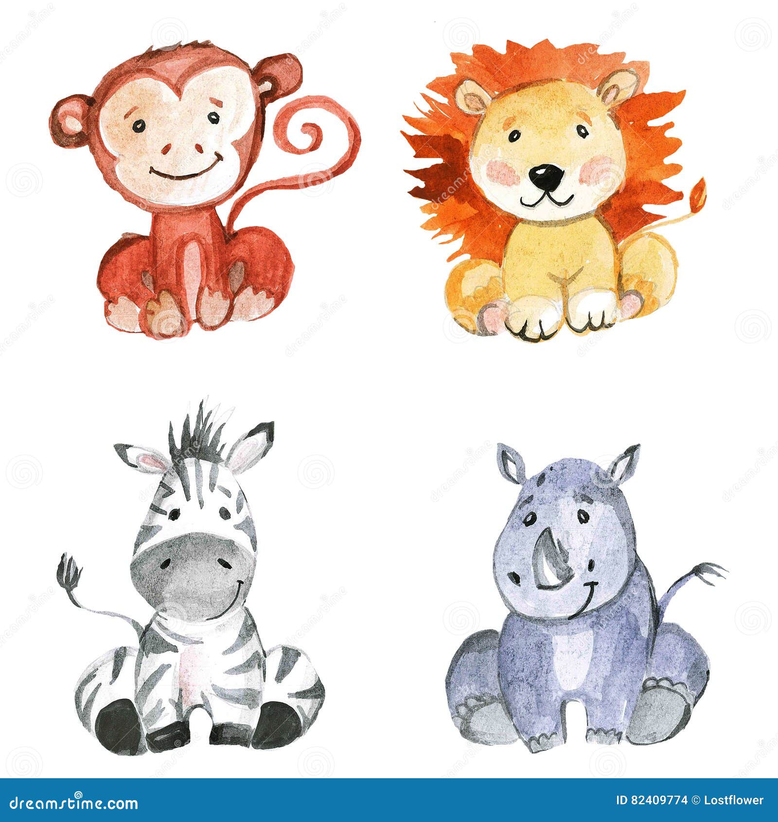Cute Baby Animals for Kindergarten, Nursery, Children Clothing, Pattern  Stock Illustration - Illustration of plant, nursery: 82409774