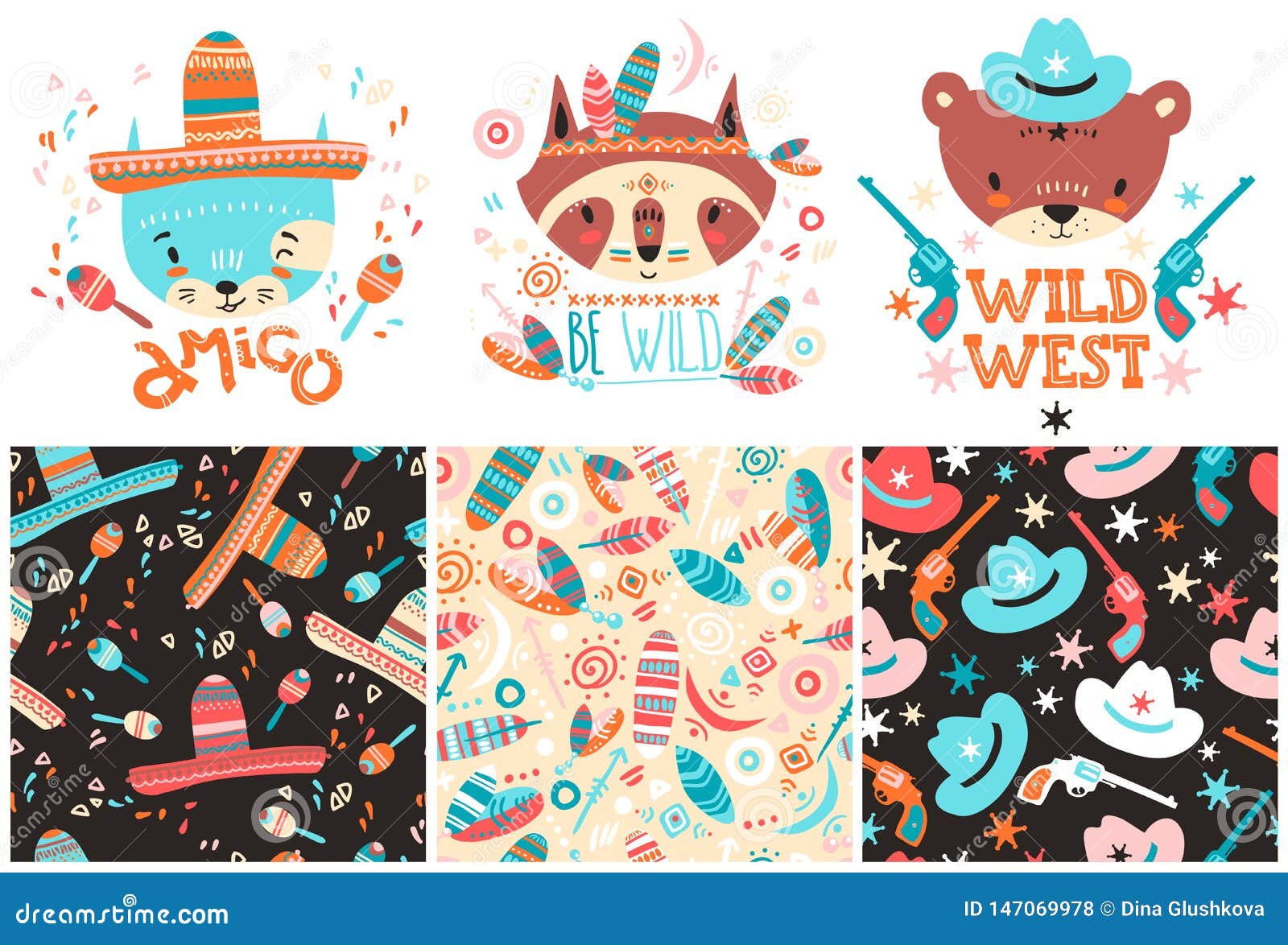 Cute Baby Animals And Seamless Patterns Hand Drawn Vector Illustration Stock Vector Illustration Of Lettering Cool Cute Baby Animals And Seamless Patterns Hand Drawn Vector Illustration Stock Vector Illustration Of Lettering Cool