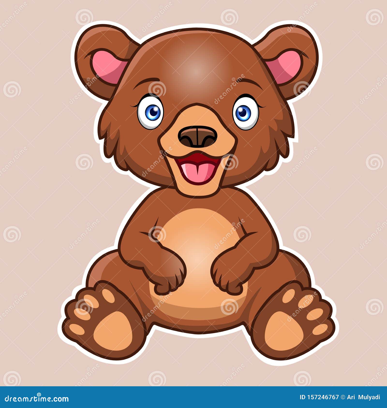 Cute Baby Bear Cartoon Sitting Stock Illustration Illustration Of Gesturing Little