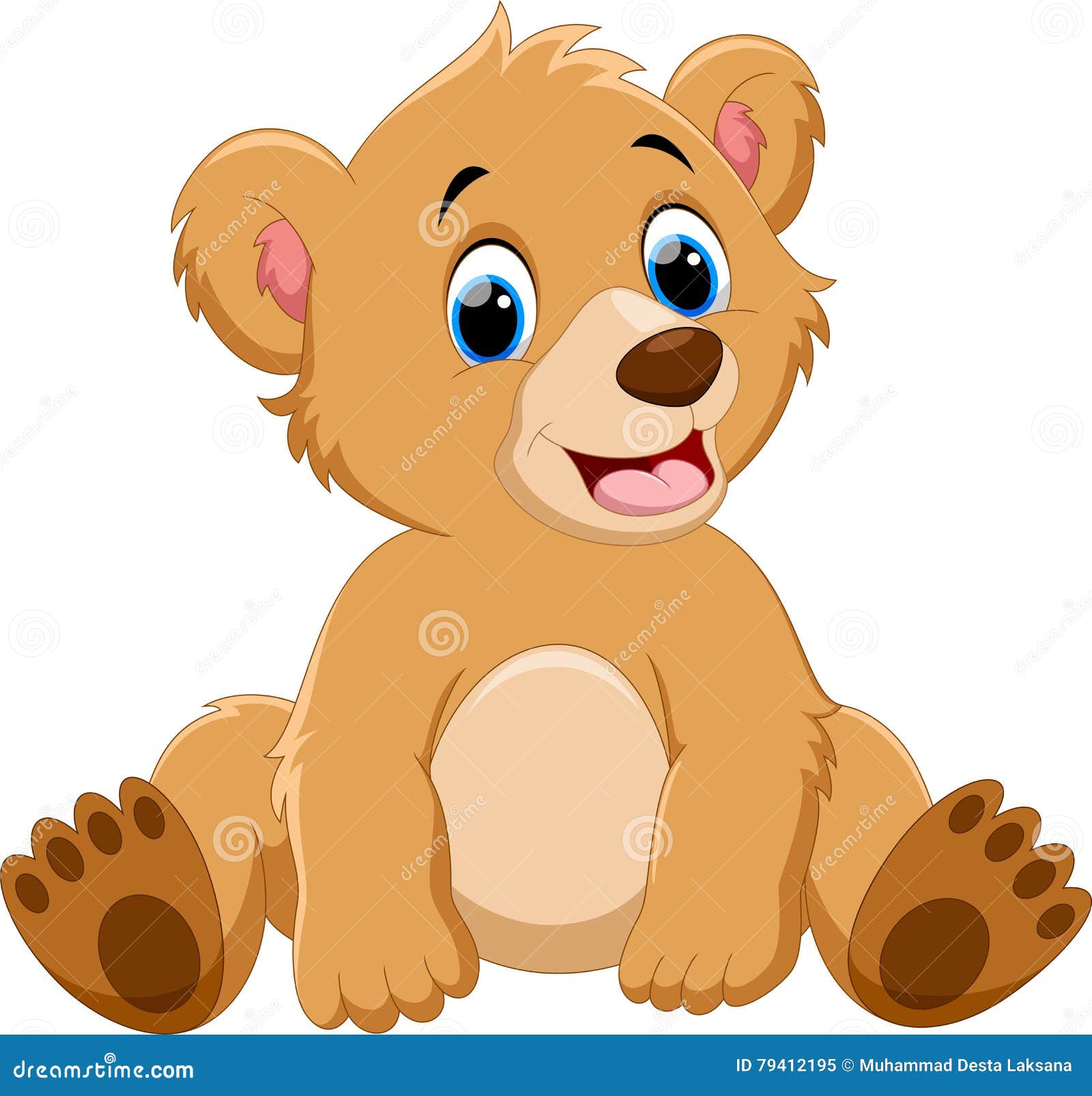 Cute baby bear cartoon stock illustration. Illustration of furry - 79412195