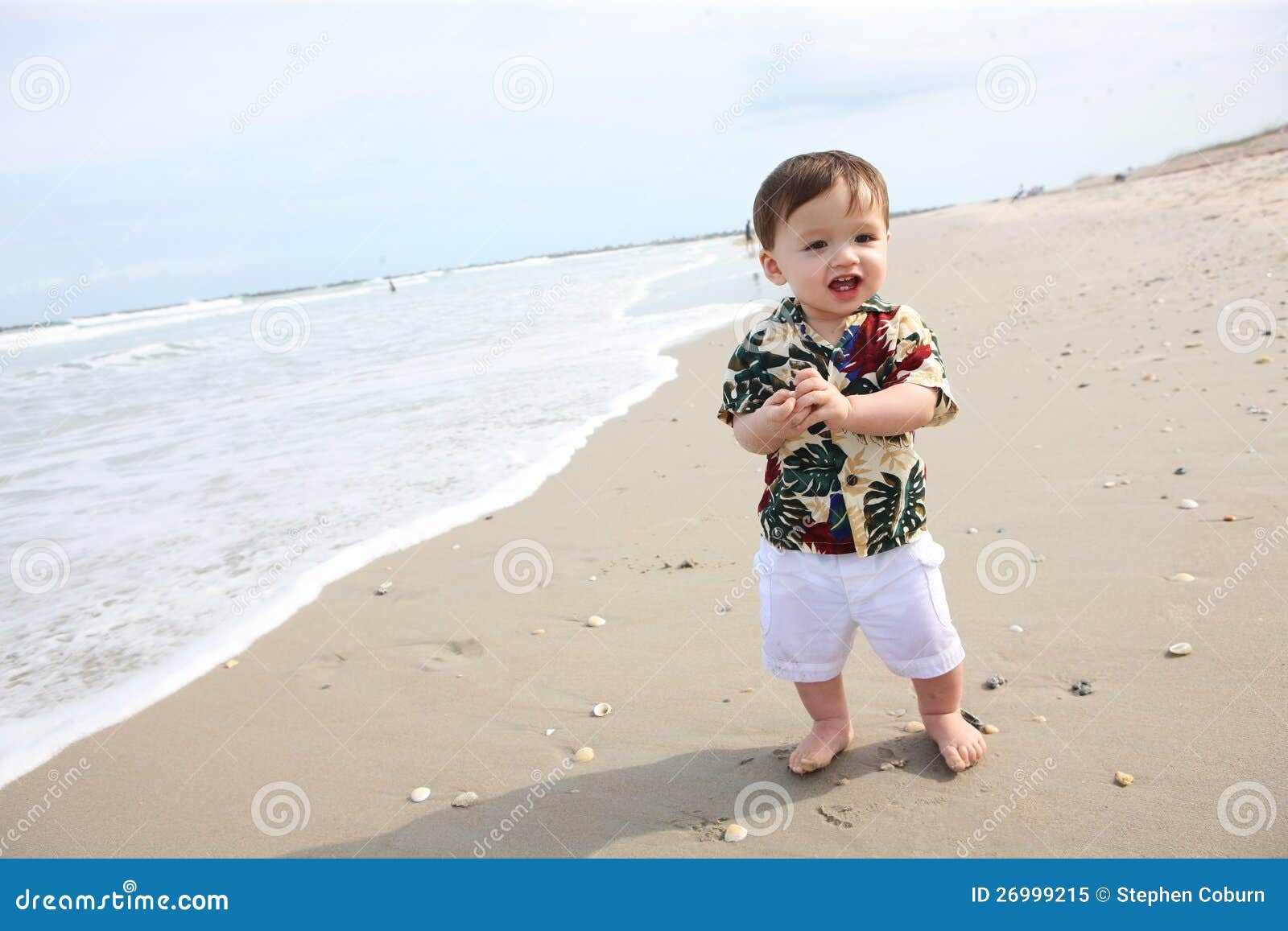 Cute Baby Boy at Beach stock image. Image of interest - 26999215
