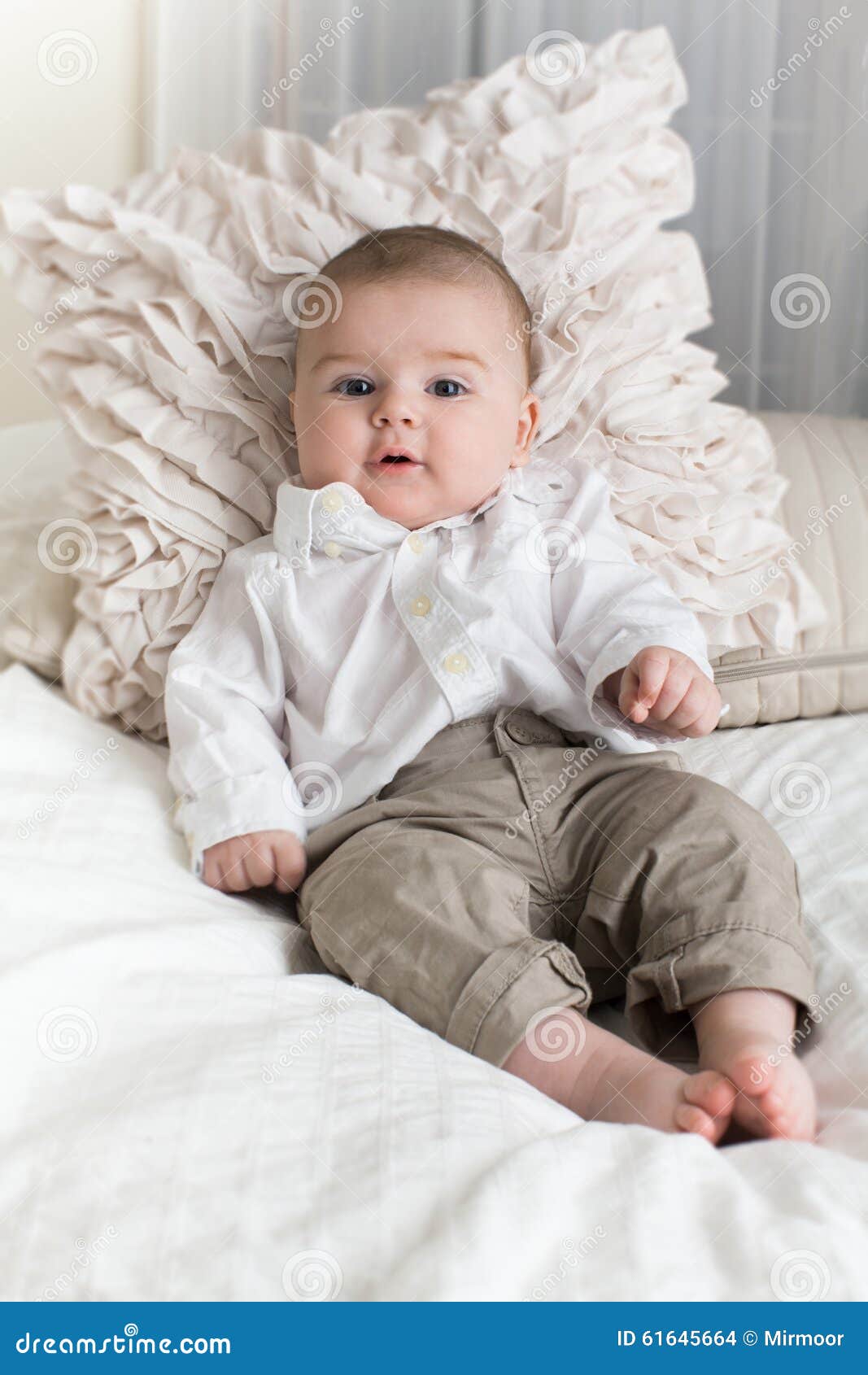 Cute Baby Boy With Big Blue Eyes. Stock Photo  Image of life, looking: 61645664