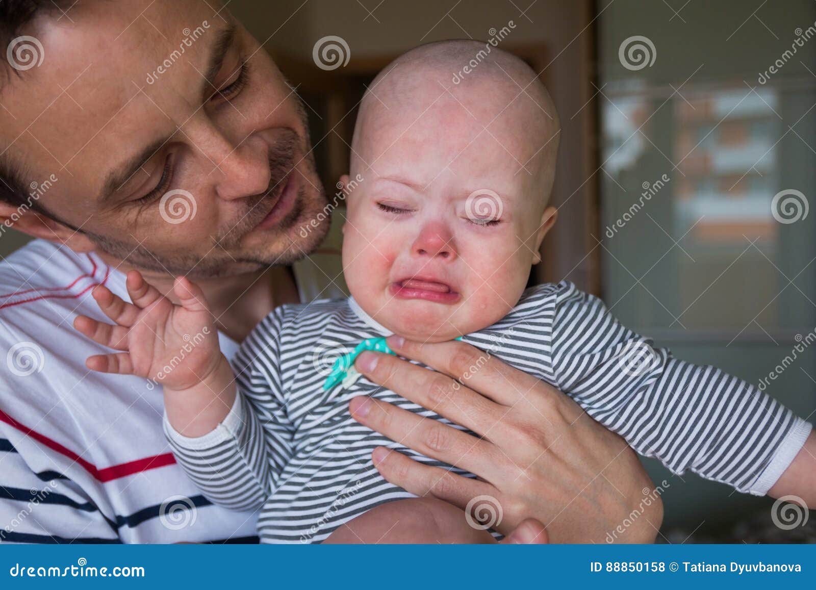 Cute Baby Boy with Down Syndrome Crying Stock Photo Image of ideas, baby 88850158