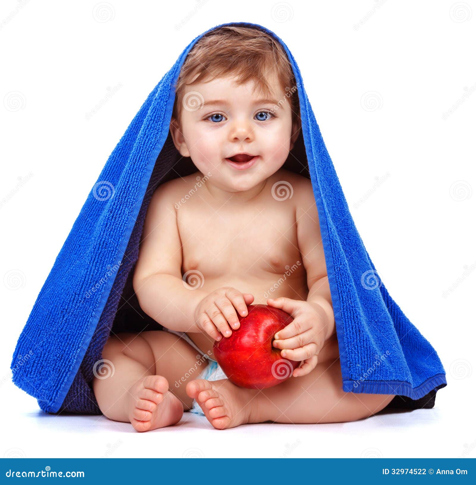 Cute baby boy eating apple stock photo. Image of biting - 32974522